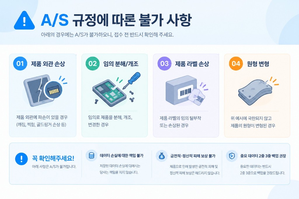 A/S 규정에 따른 불가 사항